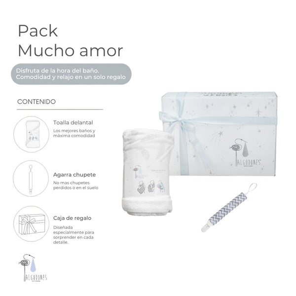 Pack Mucho Amor de Algodones: toalla delantal, agarra chupete y caja de regalo (2 de 4)