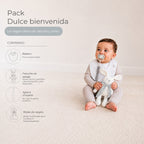 Pack Dulce Bienvenida: guagua sentada con las piezas del pack