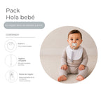 Pack Hola Bebé: guagua con el babero y el agarra chupete