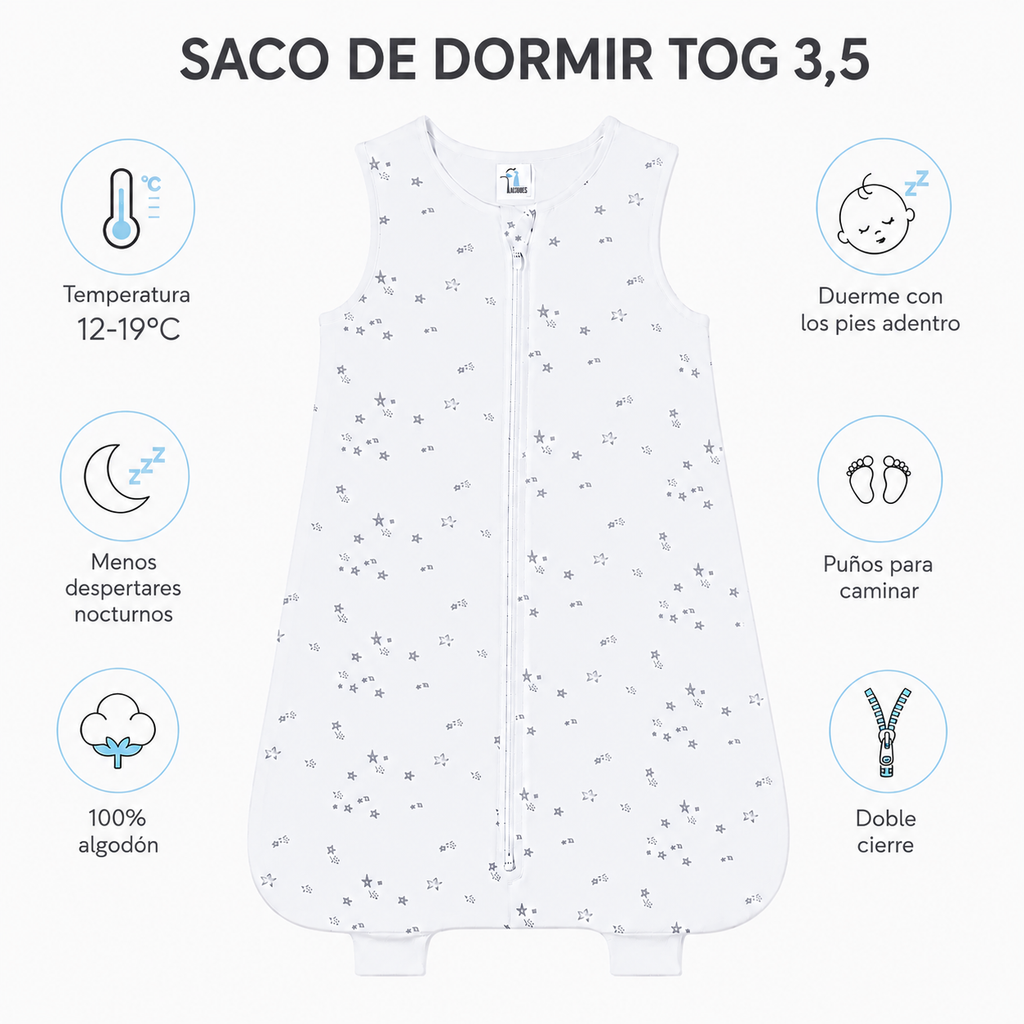 Saco de Dormir Bebé Autos TOG 3,5
