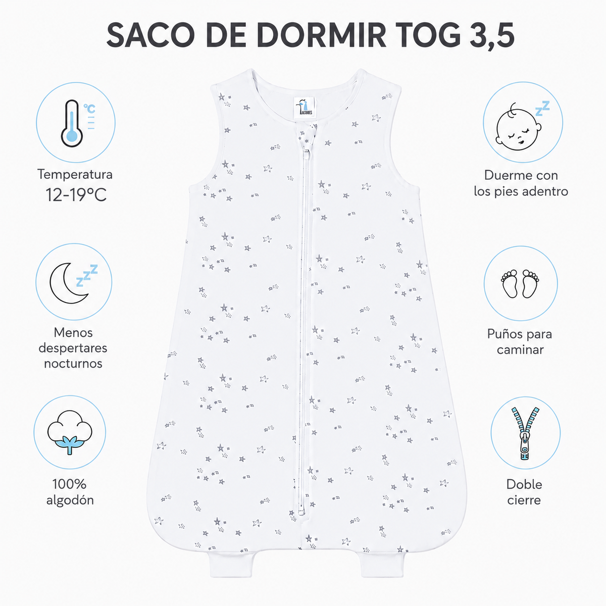Saco de Dormir Bebé Autos TOG 3,5
