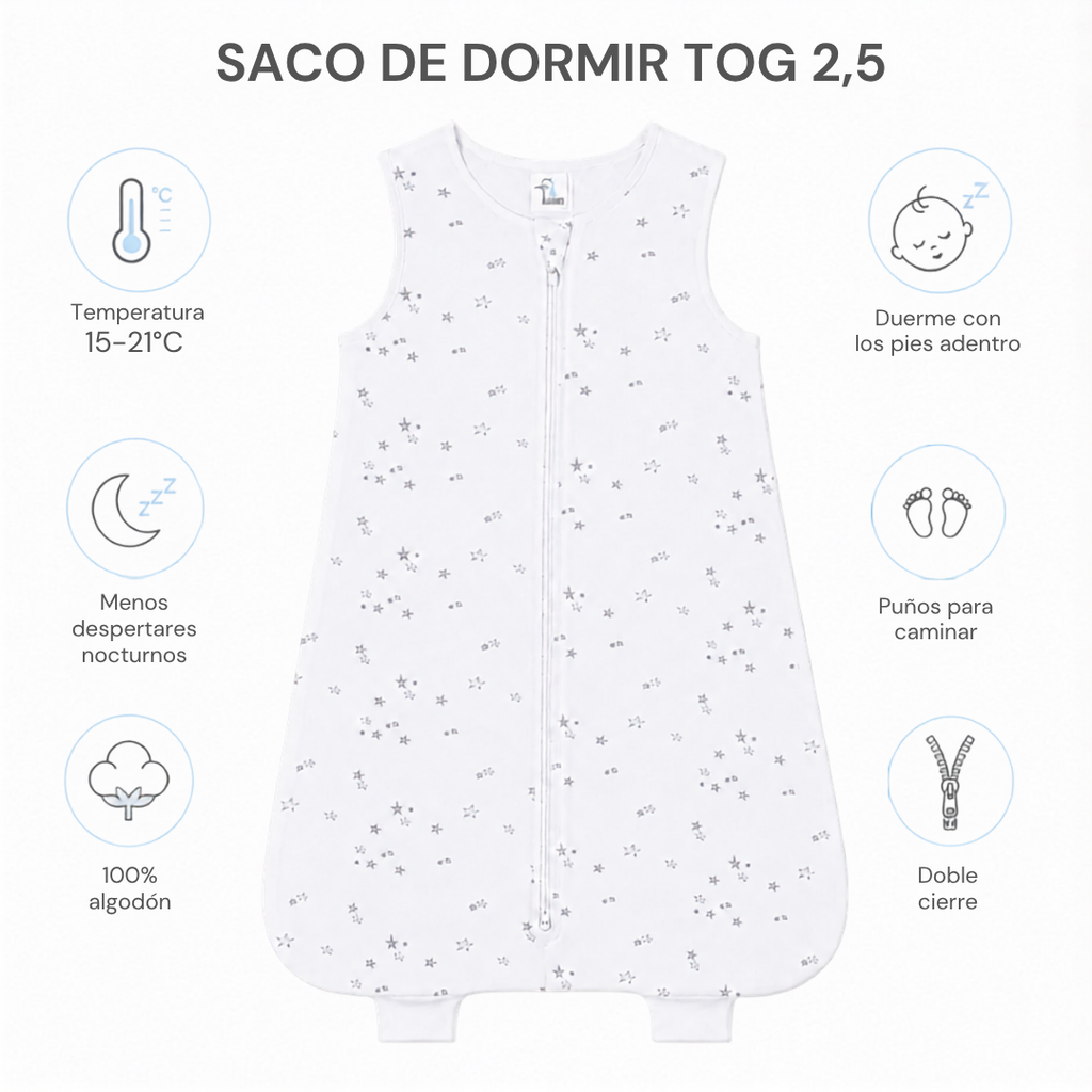 Saco de Dormir Bebé Estrellitas TOG 2,5