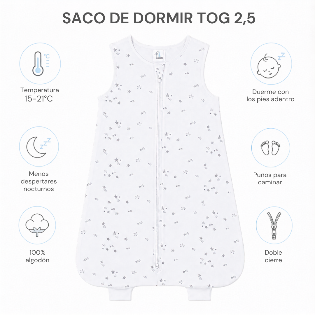 Saco de Dormir Bebé Estrellitas TOG 2,5