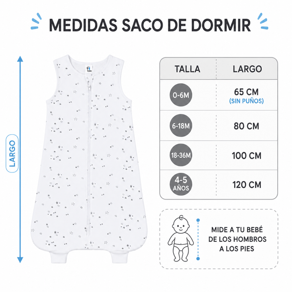 Medidas del saquito por talla